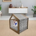 thumbnail image 3 of Paisley Pet House, Sixties Themed Design with Floral Geometrical Details Circle Backgrounded, Outdoor & Indoor Portable Dog Kennel with Pillow and Cover, 5 Sizes, Black and White, by Ambesonne, 3 of 5