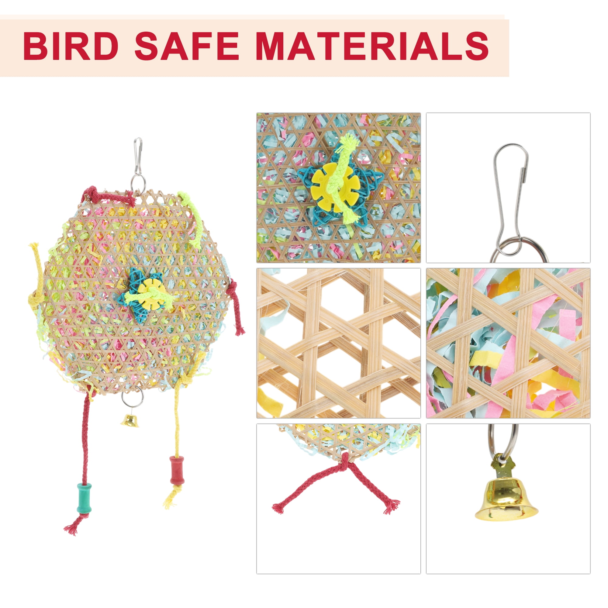 Unique Bargains 2 Pcs Bird Parrot Toys Bird Hanging Foraging Shredder Toys Bird Toys Bird Cage Accessories Cage Toys for Cockatiel Parakeet Parrot