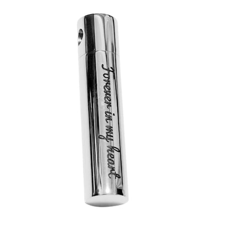 Tnarru Fashion Empty Column Cremation Urn Ash Hair Perfume Holder Keepsake Pendant for Memorial Necklace Jewelry Making, Stainless Steel