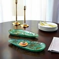 thumbnail image 2 of Red Pomegranate 1062-6 Ballad Triangle Plate, Turquoise & Brown - Set of 2, 2 of 5