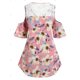 thumbnail image 2 of Talla grande Hombro frío Encaje Inserte Blusa de impresión floral Rosegal  Blusas Tallas Grandes, 2 of 5