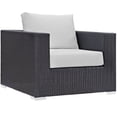 thumbnail image 6 of Modway Convene 6-Piece Aluminum and Rattan Patio Sectional Set in Espresso/White, 6 of 9