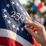 250 Years 1776-2026 250th Anniversary USA Flag, Patriotic America Freedom, 250 Years of Independence Celebration, Memorial Day Flag with Red White and Blue Stripes