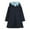 Dark Blue, variant on Girls Fall Dress Girls Hooded Sweatshirt Dress Pure Color Casual School Outfit for Spring Autumn Seasons 18-24 Months White
