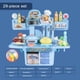 thumbnail image 2 of Nehlobo Nuevo juego de juguetes de cocina para casa de juegos para niños para niños y niñas que cocinan con luz y sonido, mesa de comedor pequeña, mesa de comedor azul, juego de 29 piezas, agua con, 2 of 6