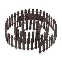 Uxcell 39" L x 2" H Wood Miniature Mini Fairy Garden Picket Fence, Brown