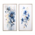 thumbnail image 2 of Designart "Fragile Blue Ginkgo Leaves On White Watercolor II" Leaves Framed Wall Art Set Of 2 - Traditional Blue Framed Wall Art Set Of 2, 2 of 6