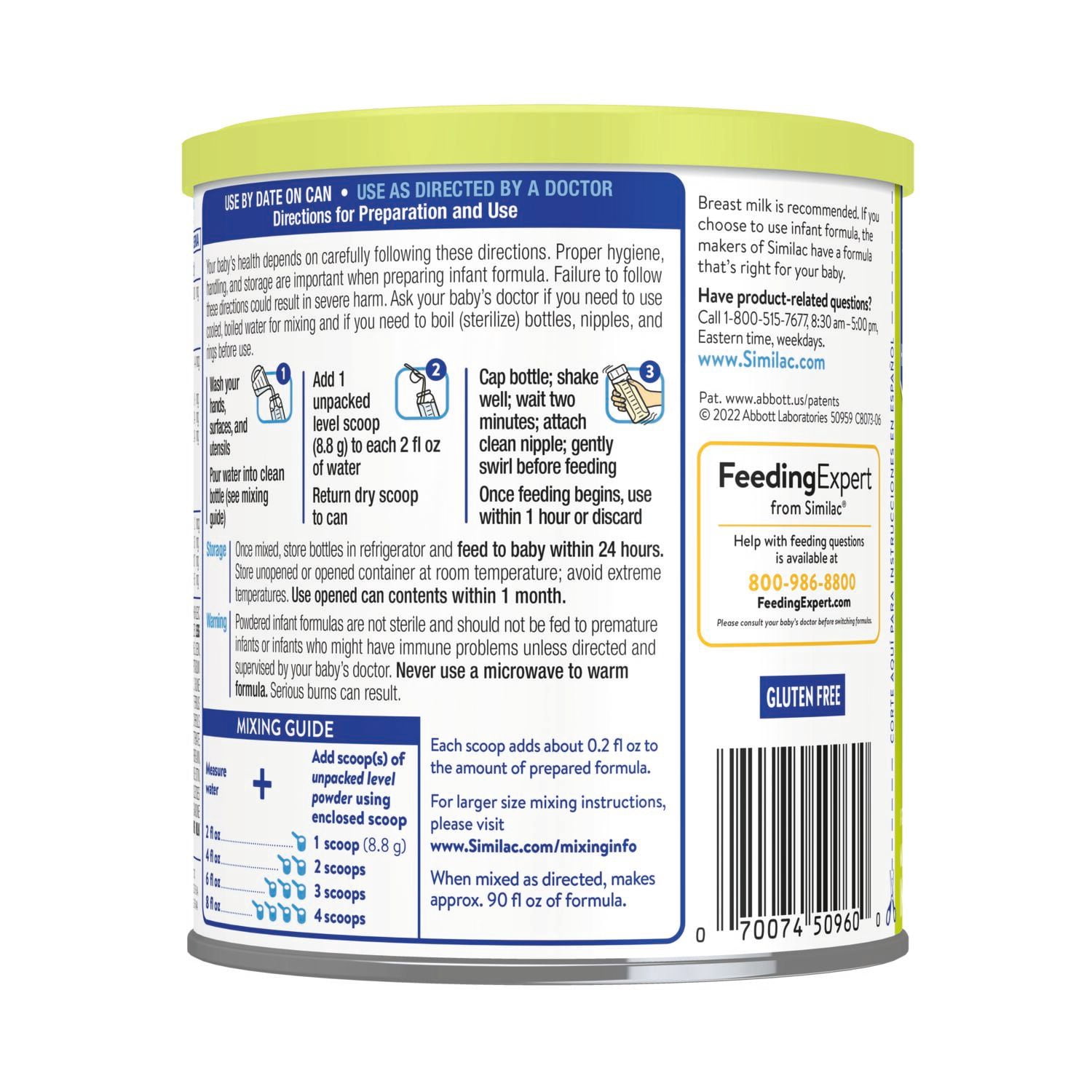 Similac For Spit-Up Infant Formula With Iron, 12.5-oz Can, Pack of 6