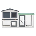 thumbnail image 2 of vidaXL Outdoor Large Rabbit Hutch Grey and White 145 x 45 x 84 Wood, 2 of 4