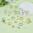 thumbnail image 4 of Juego de anillos de acero inoxidable, anillos ajustables para nudillos, anillo con forma de estrella, luna y rayo, anillos abiertos, color dorado y acero inoxidable., 4 of 7