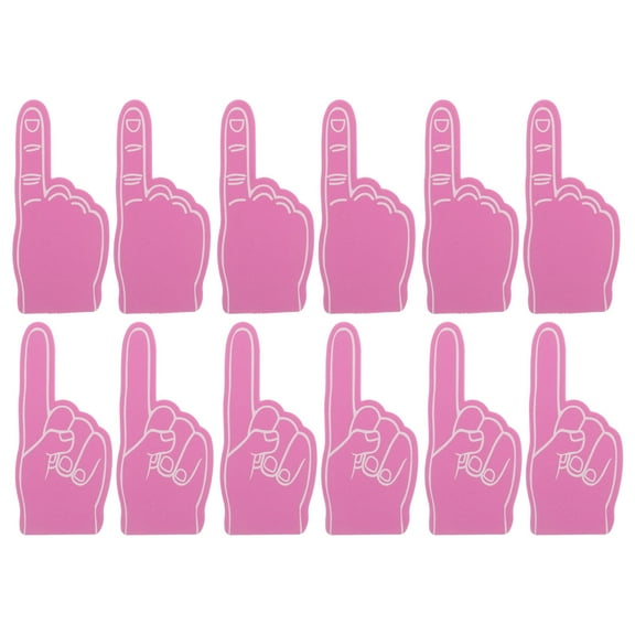 Raindrops 24Pcs Lightweight Rosy Foam Fingers for Football Party Cheerleading Event Accessories