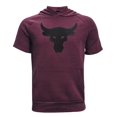 thumbnail image 1 of Boys' Project Rock Rival Short Sleeve Hoodie (Level Purple/Black, X-Large), 1 of 1