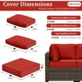 thumbnail image 2 of Snubbull 8 Pcs 25.6" x 23.6" Cushion Covers for Patio Furniture, Outdoor Waterproof Cushion Slipcovers Replacement with Zipper, Red, 2 of 5