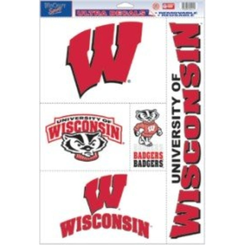Team Color 11x17 NCAA Wisconsin Badgers Ultra Decal Sheet