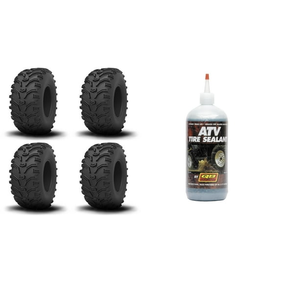 Set of 4 ATV KENDA Tires (Bearclaw 22x12-8 Front/Rear) with QUADBOSS Sealant