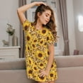 thumbnail image 3 of Naloa Abstract Leopard Print Sunflower Print Women Nightgowns,Womens Loungewear,Short Sleeve Sleepwear,Comfy Ladies Nightdress, 3 of 6