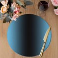 thumbnail image 3 of Blue Black Ombre Round 15 Inch Placemats Set of 6, Modern Gradient Abstract Art HeatResistant Non Slip Place Mats for Dining Table, Wipeable Braided Kitchen Table Mats for Housewarming, 3 of 9