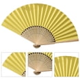 thumbnail image 4 of Abanico Mano Plegable Bolsillo Papel Bambú DIY para Fiesta Bodas() Amarillo, 4 of 5