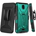 thumbnail image 2 of Compatible for Nokia C100 Case with Holster Belt Clip Hybrid Shockproof Protective Phone Cover with Kickstand - Teal, 2 of 5