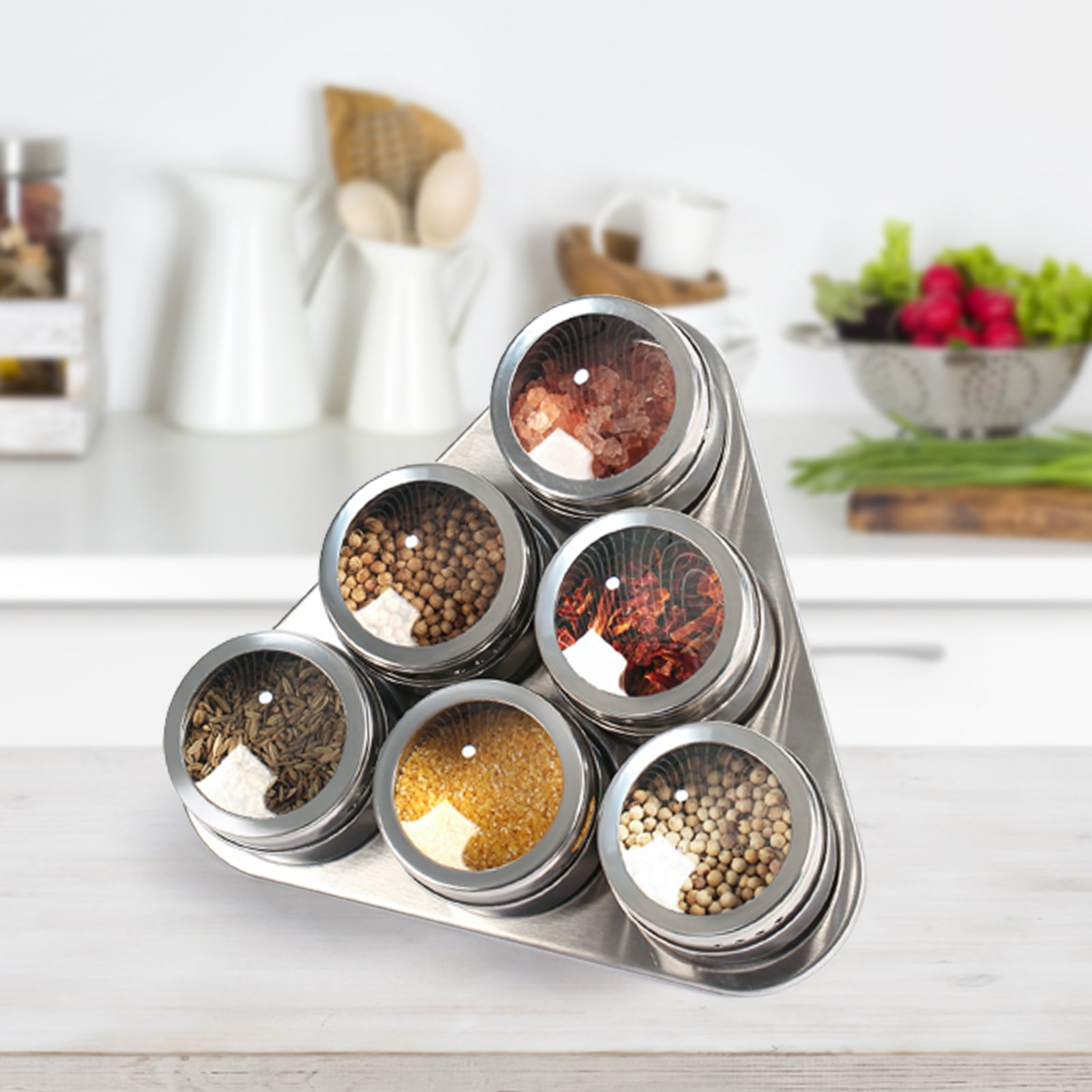 Magnetic Spice Jar Set Storage Tins Container Pepper Seasoning Spray Tool Box 1x 