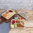 thumbnail image 4 of Sugarcane Fiber 24 Oz 4 Compartments Disposable Plates With Lids Bagasse Plant Fibers Freezer Safe 50 Pack, 4 of 7