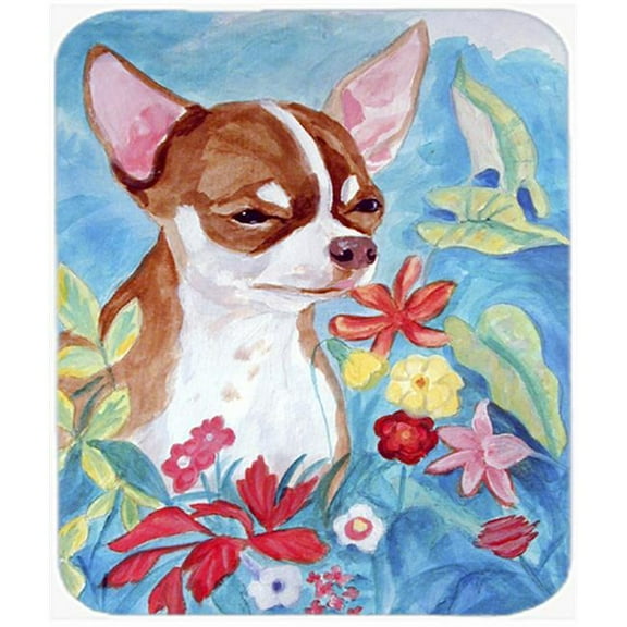Carolines Treasures  Chihuahua in flowers Mouse Pad- Hot Pad or Trivet