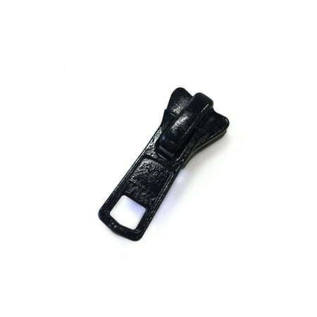 Sr Leather Zipper - YKK #5 Vislon Short Tab Slider Zipper Pull Hardware Black - 10 Pack