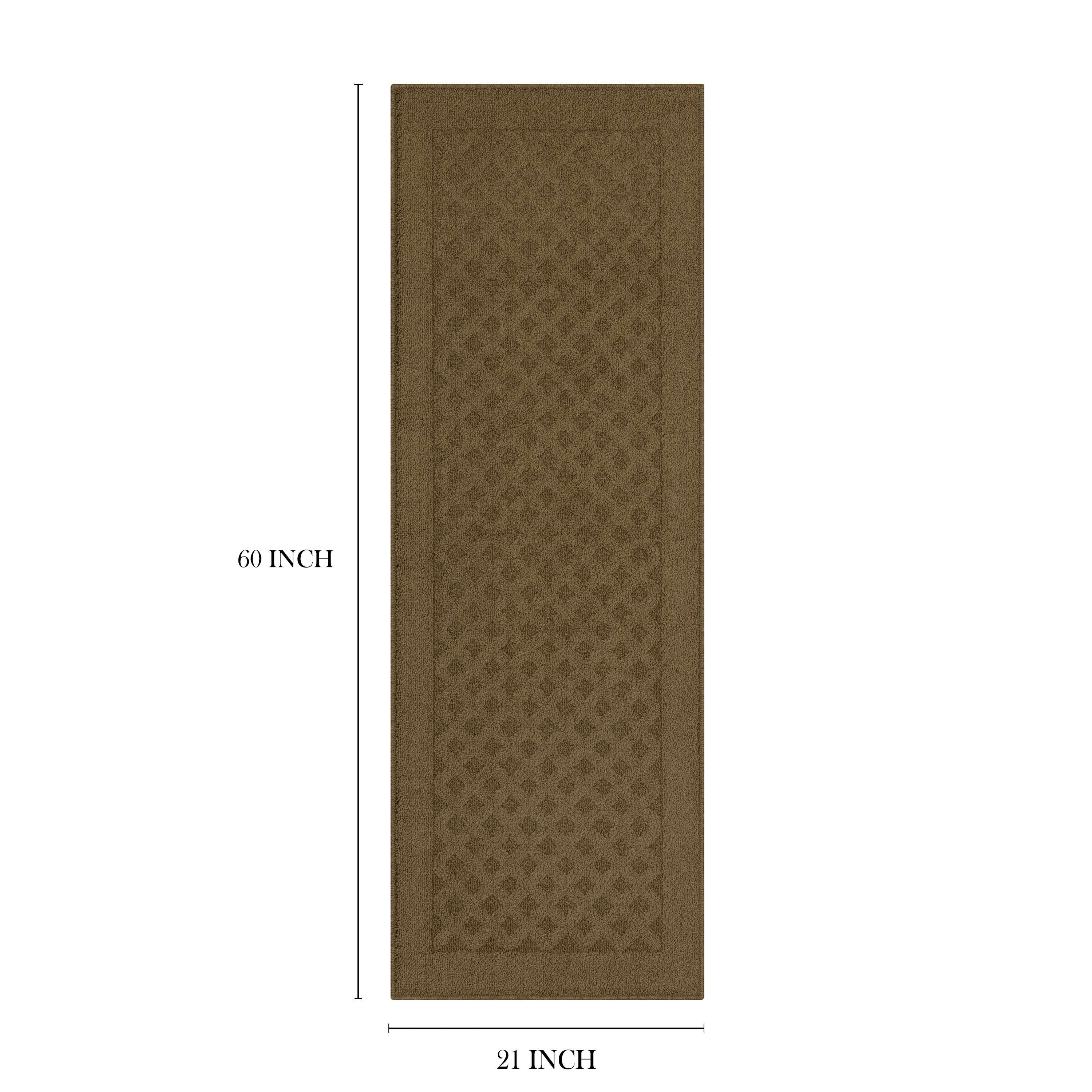 Mainstays Dylan Solid Diamond Indoor Runner Rug, Brown, 1'9"x5', Skid-Resistant