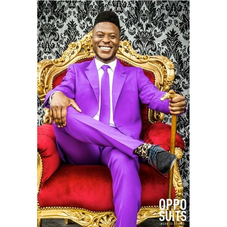 OppoSuits Men's Purple Prince Solid Suit
