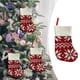 thumbnail image 1 of Medias navideñas para el árbol | Calcetines de lana de punto con forma de copo de nieve (14 x 8,5 cm) | Bolsas de regalo pequeñas y adornos para niños y decoración de chimeneas, 1 of 8