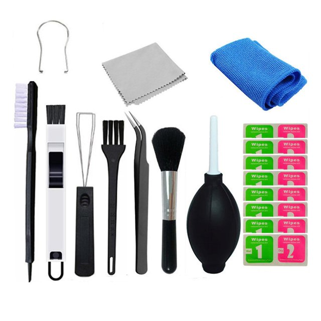 Mechanial Keyboard Cleaning Kit Multifunction Brushes Tweezers Air Blow Cloth