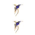 thumbnail image 4 of pitrice 1/2/3/5 Feu-Oiseau Broche Poitrine Pendentif Mode Bijoux Rouille Multicolore Dame Accessoires Léger Mariée Mariage Pendentifs Bleu 2PCS, 4 of 6