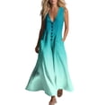 thumbnail image 3 of Sentmoon Robes de Vacances à la Plage Robe d'Invitée de Mariage Cocktail 2026 Été Couleur Dégradée Sans Manches Boutonnée avec Poches Coupe Ample Mode Urbaine Robes Hawaïennes pour Femmes P-2TG, 3 of 8