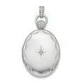 thumbnail image 1 of Sterling Silver Rhodium-plate 26mm Diamond Accented D/C Locket, 1 of 1