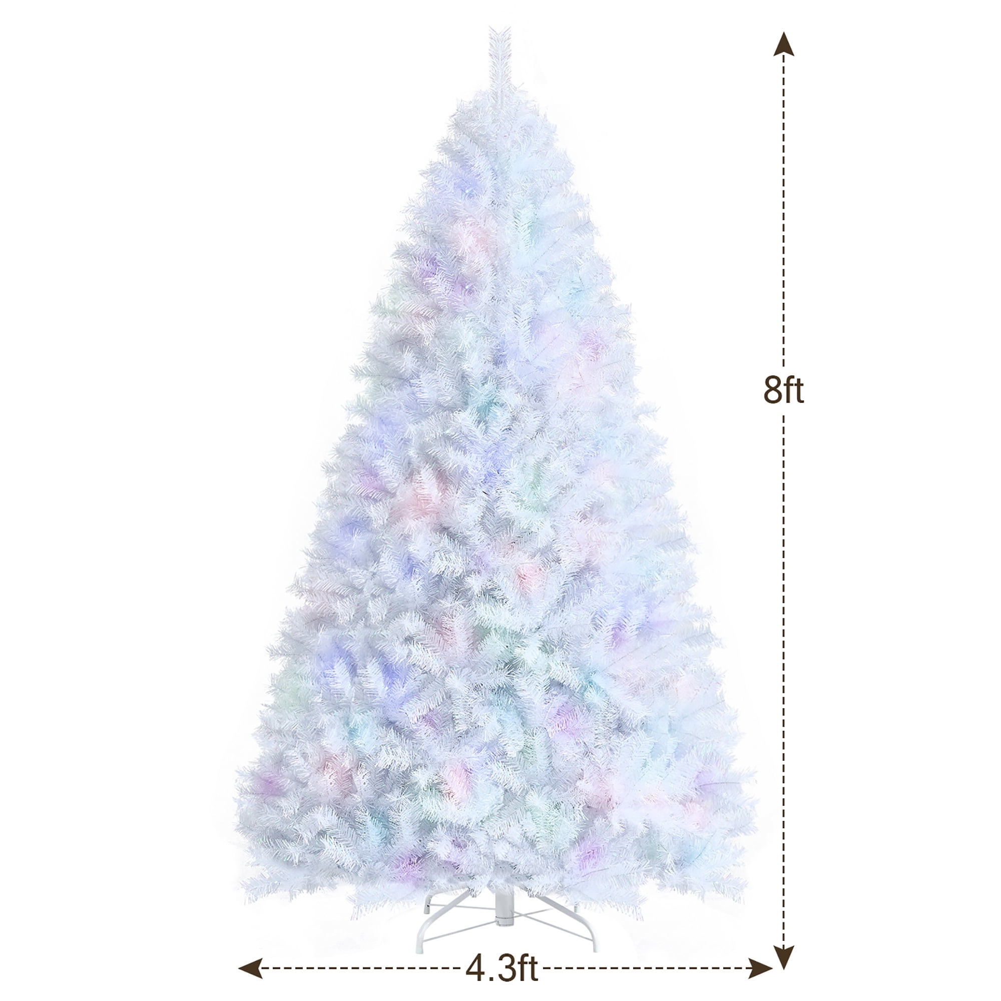 Costway 8ft Iridescent White Artificial Christmas Tree with 1636