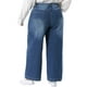 thumbnail image 3 of Pantalones de mezclilla de talla grande para mujer Agnes Orinda, de pierna ancha, casuales, con bolsillos, 3X, azul oscuro, 3 of 5