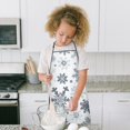 thumbnail image 4 of Blue Christmas Snowflake Pattern Kids Aprons for Girls and Boys,Adjustable Neck Strap Toddler Aprons for Kids Cooking Baking, 4 of 7