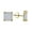 Sterling Silver Yellow-Tone, variant on Sterling Silver Mens Princess Cubic Zirconia Square Stud Earrings