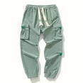 thumbnail image 4 of Cargo Joggers for Men 2025 Corduroy Casual Slim Fit Elastic Waist Drawstring Cargo Sweatpants with Pockets Trousers, 4 of 8