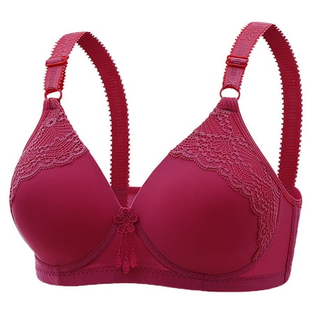 Audhol Lace Bralette Push Up Bra Wine 38