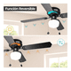 thumbnail image 4 of Ventilador Techo Negro Mate Aspas Negro / Madera Led 42 Malubero Negro, 4 of 5