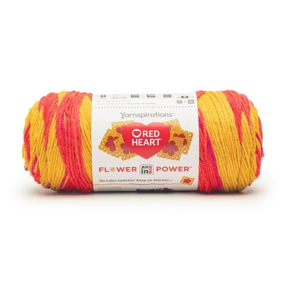 Red Heart® All In One Flower Power™ #4 Worsted (Medium) Acrylic Yarn, 8.8oz/250g 417 Yards