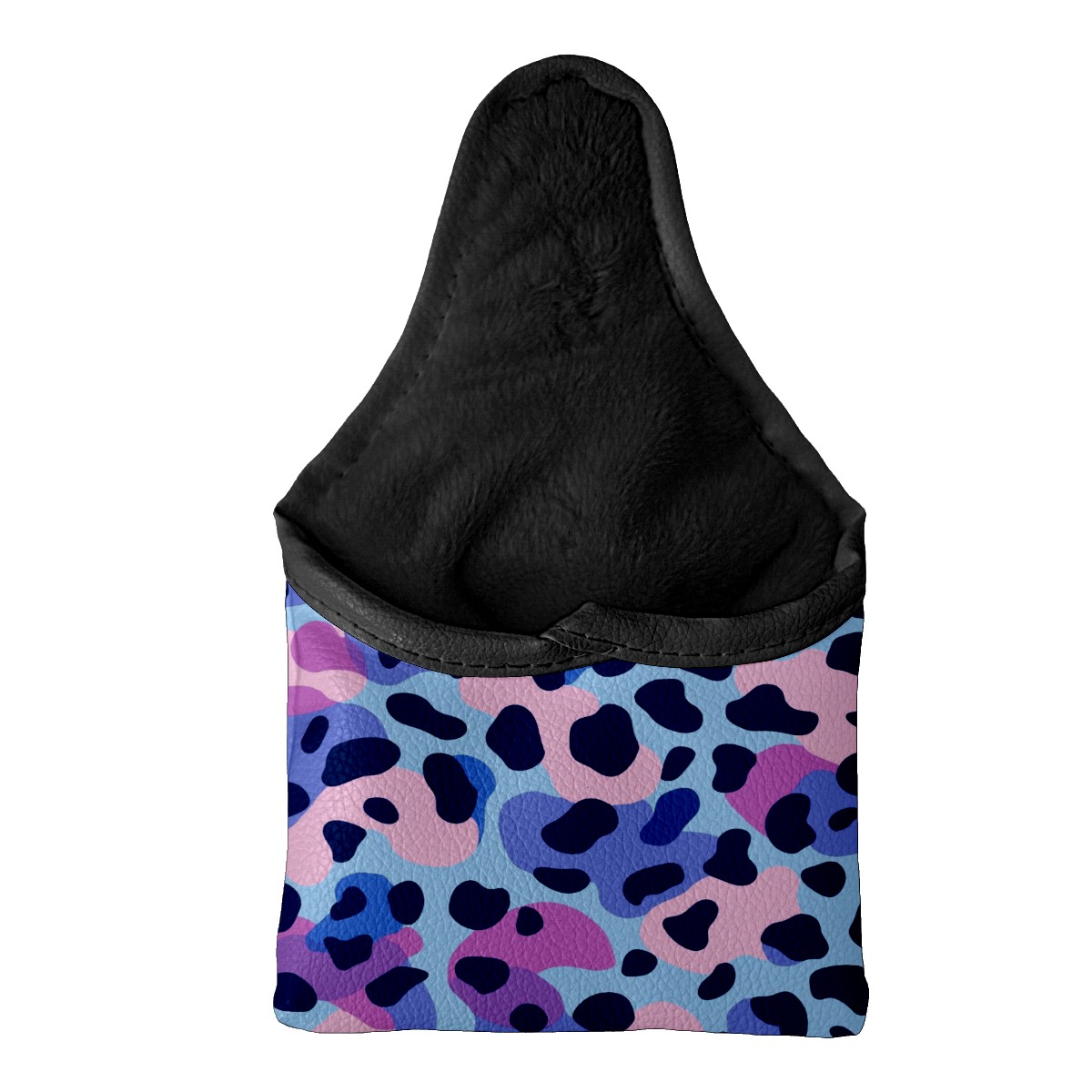 Golf Mallet Putter Cover Premium Leather Waterproof Golf Putter Head Cover with Magnetic Closure Colorful Leopard Print