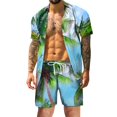 thumbnail image 1 of Wyzesi Plus Suit Dress for Men Mens Spring Summer Casual Beach Casual Buttoned Short Sleeve Shirt Printed Shorts Set Shorts Suit Men Padded Butt Men Shorts Suit Jeans Ripped, 1 of 8