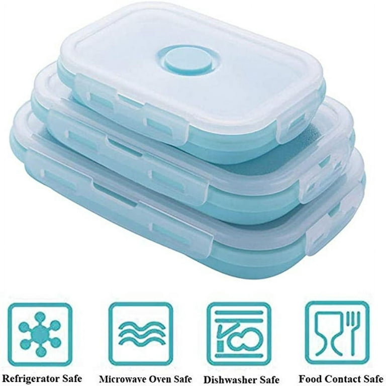 Dandat 12 Pack Silicone Collapsible Food Storage Containers 12 oz Collapsible  Container Bowls with Lids Vent for Operation Christmas Christian Charity  Donation (Gray Edge Blue) - Yahoo Shopping
