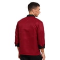 thumbnail image 2 of YONGHS Men Women Chef Jacket Long Sleeve Restaurant Hotel Work Clothes Kitchen Cooking Uniform Burgundy XL, 2 of 7