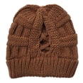 thumbnail image 4 of BEIPEGIN 2 Pack Ponytail Hat Messy Bun Beanie for Women Warm Trendy Soft Stretch Criss Cross Hat for Women Knit Hats for Women Winter Cute Winter Hats for Women, 4 of 5