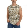 thumbnail image 3 of Uemuo Starfish and Sea Shells Pattern Men's Sleeveless T-Shirt,Muscle Athletic Tank Top, Moisture-wicking Quick-dry Breathable Classic Tee Top for Gym Run Outdoor Sports-Medium, 3 of 8