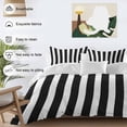 thumbnail image 3 of Queen 4 Piece Bedding Set Black and White Stripe Soft Breathable Duvet Cover and Pillowcase, Geometric Modern Minimalist Art Duvet Cover Set Bed Sheets for Bedroom Dormitory Guest Room, 3 of 9