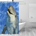 thumbnail image 2 of Coolnut Portrait of Dolphin Bath Shower Curtain Liners 72x72in Polyester Waterproof Bath Curtains with Hooks, 2 of 6